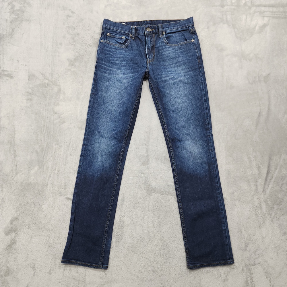 Banana Republic Jeans Mens 30x32 Blue Medium Wash Slim Straight Stretch Denim